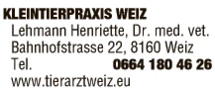 Print-Anzeige von: KLEINTIERPRAXIS WEIZ