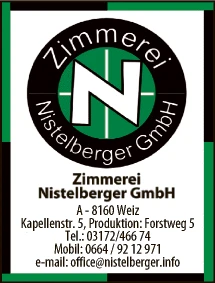Print-Anzeige von: Nistelberger, Peter, Zimmerei
