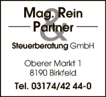 Print-Anzeige von: Rein Mag. & Partner Steuerberatung GmbH, Wirtschaftstreuhänder / Steuerberater