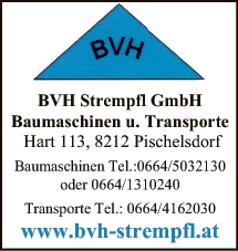 Print-Anzeige von: BVH Strempfl GmbH, Baumaschinenhandel