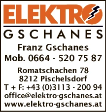 Print-Anzeige von: Gschanes, Franz, Elektro