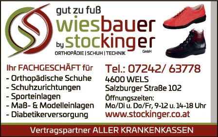 Print-Anzeige von: Stockinger GmbH Schuhmode & Orthopädie, Schuhe
