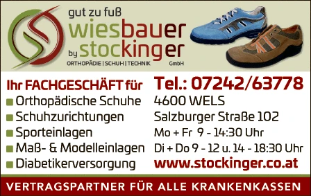 Print-Anzeige von: Stockinger GmbH Schuhmode & Orthopädie, Schuhe