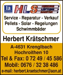 Print-Anzeige von: Krätschmer, Herbert, Installationsunternehmen