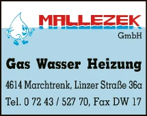 Print-Anzeige von: Mallezek Gas-Wasser-Heizung GmbH