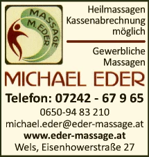 Print-Anzeige von: Eder, Michael, Massage
