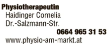 Print-Anzeige von: Haidinger, Cornelia, Dipl-PT, Physiotherapie