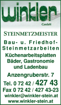 Print-Anzeige von: Winkler Reinhard Steinmetzmeister GmbH Print-Anzeige von: Winkler Reinhard Steinmetzmeister GmbH