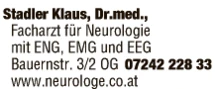 Print-Anzeige von: Stadler, Klaus, Dr., FA für Neurologie