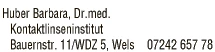 Print-Anzeige von: Huber, Barbara, Dr., FA f Augenheilkunde Print-Anzeige von: Huber, Barbara, Dr., FA f Augenheilkunde