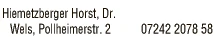 Print-Anzeige von: Hiemetzberger, Horst, Dr.med.
