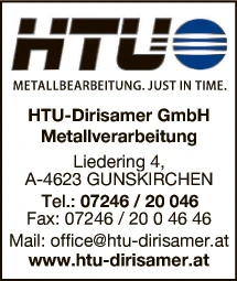 Print-Anzeige von: HTU Dirisamer GmbH