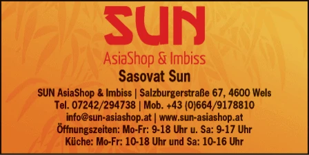 Print-Anzeige von: SUN Asia Shop & Imbiss