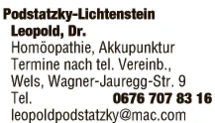Print-Anzeige von: Podstatzky-Lichtenstein, Leopold, Dr., Tierarzt