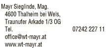 Print-Anzeige von: Mayr, Sieglinde, Mag., Steuerberatung