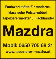 Print-Anzeige von: Mazdra Tapezierer