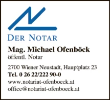 Print-Anzeige von: Ofenböck, Michael, Mag., Notariat Print-Anzeige von: Ofenböck, Michael, Mag., Notariat