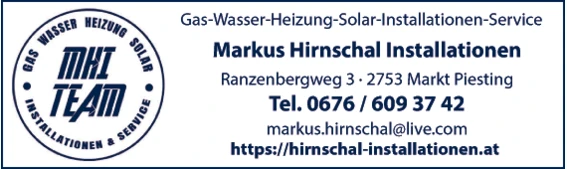 Print-Anzeige von: Hirnschal e.U., Installateur