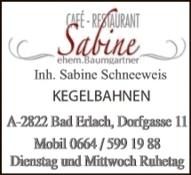 Print-Anzeige von: Sabine, Café-Restaurant