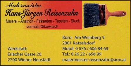 Print-Anzeige von: Reisenzahn, Hans-Jürgen, Malereibetriebe
