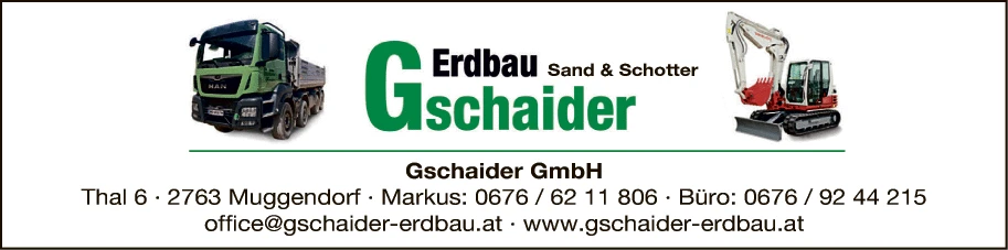 Print-Anzeige von: Erdbau Gschaider GmbH