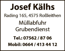 Print-Anzeige von: Kähls, Josef, Gruben-u Kanaldienst