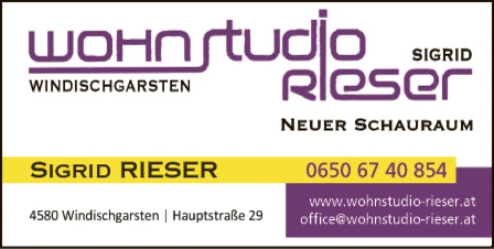 Print-Anzeige von: Rieser, Sigrid, Wohnstudio