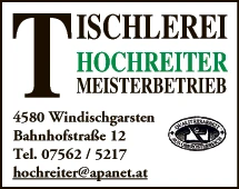 Print-Anzeige von: Hochreiter, Manuel, Tischlerei