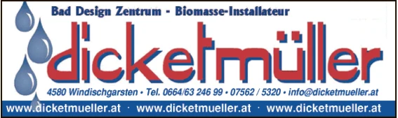 Print-Anzeige von: DICKETMÜLLER EMIL GesmbH, Gas-Wasser-Heizung
