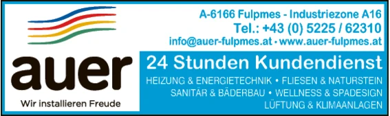 Print-Anzeige von: Auer Haustechnik & Wellness GmbH, Heizung
