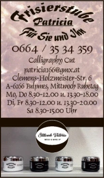 Print-Anzeige von: Schmidt, Patrizia, Friseure Print-Anzeige von: Schmidt, Patrizia, Friseure