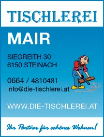 Print-Anzeige von: Mair, Robert, Tischlerei Print-Anzeige von: Mair, Robert, Tischlerei