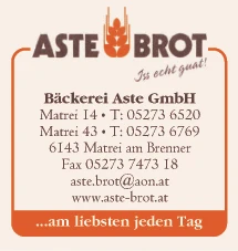 Print-Anzeige von: Bäckerei Aste GmbH, Bäckerei