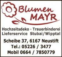 Print-Anzeige von: Mayr, Stefan, Blumengeschäft