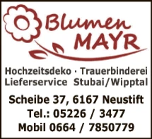 Print-Anzeige von: Mayr, Stefan, Blumengeschäft Print-Anzeige von: Mayr, Stefan, Blumengeschäft