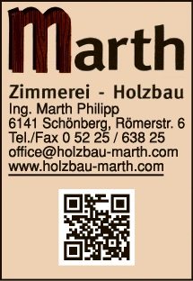 Print-Anzeige von: Marth, Philipp, Ing., Zimmerei