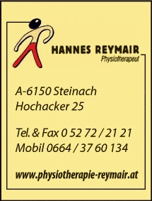 Print-Anzeige von: Reymair, Hannes, Physiotherapeut