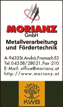 Print-Anzeige von: Morianz GmbH, Metallverarbeitung