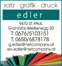Print-Anzeige von: Edler, Günther, Satz, Druck, Werbegrafik