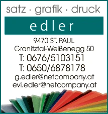 Print-Anzeige von: Edler, Günther, Satz, Druck, Werbegrafik Print-Anzeige von: Edler, Günther, Satz, Druck, Werbegrafik