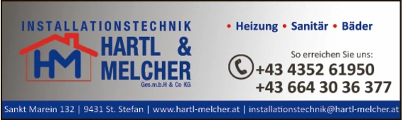 Print-Anzeige von: Hartl & Melcher GmbH & Co KG, Installationstechnik