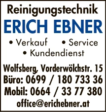 Print-Anzeige von: Ebner, Erich, Reinigungstechnik