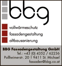 Print-Anzeige von: BBG Fassadengestaltung GmbH, Fassaden Print-Anzeige von: BBG Fassadengestaltung GmbH, Fassaden