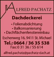 Print-Anzeige von: Pachatz, Alfred, Dachdeckerei
