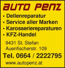 Print-Anzeige von: Auto Penz, Service, Reparaturen, Handel