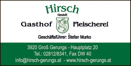 Print-Anzeige von: Gasthof Hirsch GmbH