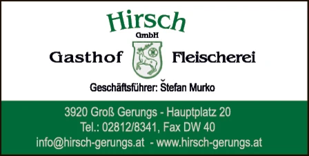 Print-Anzeige von: Gasthof Hirsch GmbH Print-Anzeige von: Gasthof Hirsch GmbH