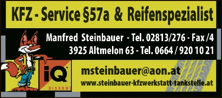 Print-Anzeige von: Steinbauer, Manfred, Service & Reifenspezialist