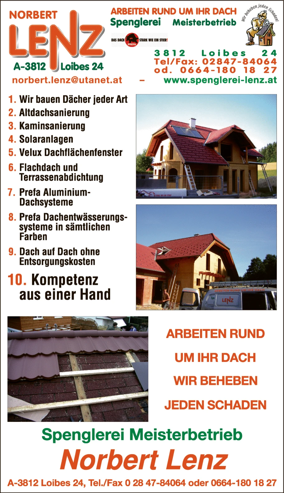 Print-Anzeige von: Lenz, Norbert, Spenglerei