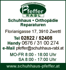 Print-Anzeige von: Schuhhaus Pfeffer - Rabl